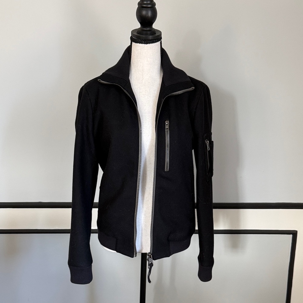 All Saints Black Bomber Jacket